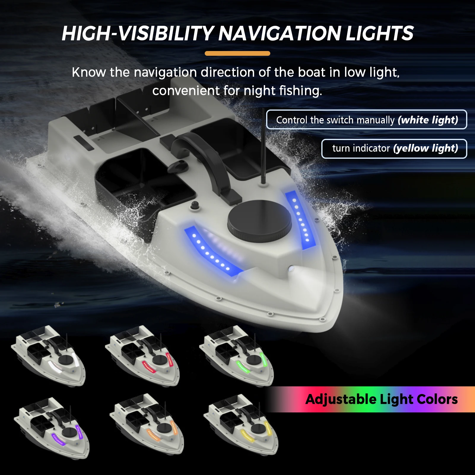 

GPS RC Bait Boat 500M Wireless Remote Control Fishing Bait Boat Fishing Feeder Boat Ship with with 4 Bait Containers 2KG Load