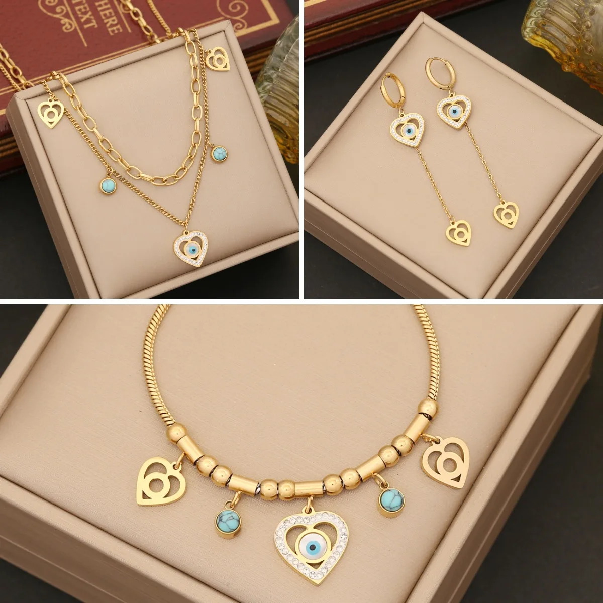 

316L Stainless Steel Heart Pendant Necklace for Women New Trend 2-layer Non fading Jewelry Party Gift