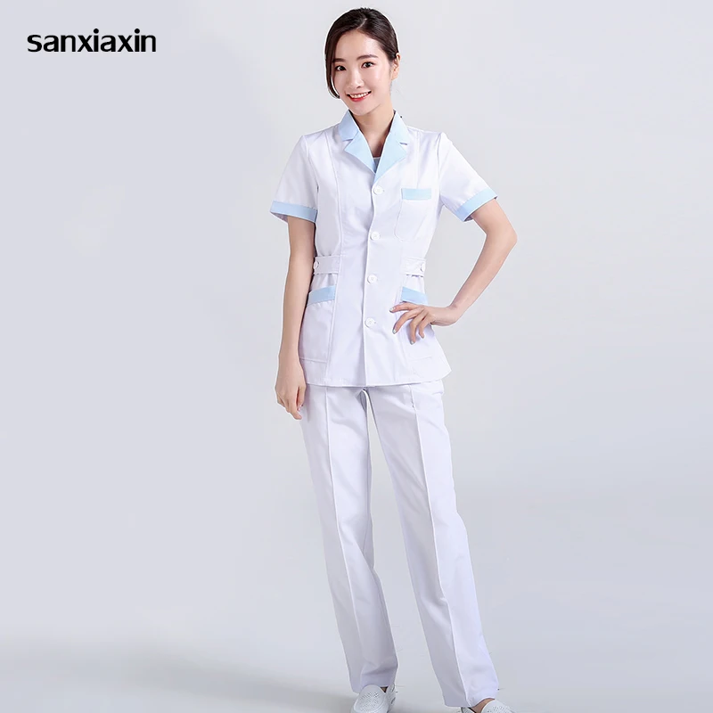 

Куртка унисекс с коротким рукавом, униформа медсестры для ухода за питомцами, скраб-рубашка высокого качества, рабочая одежда для лабораторий, несколько цветов