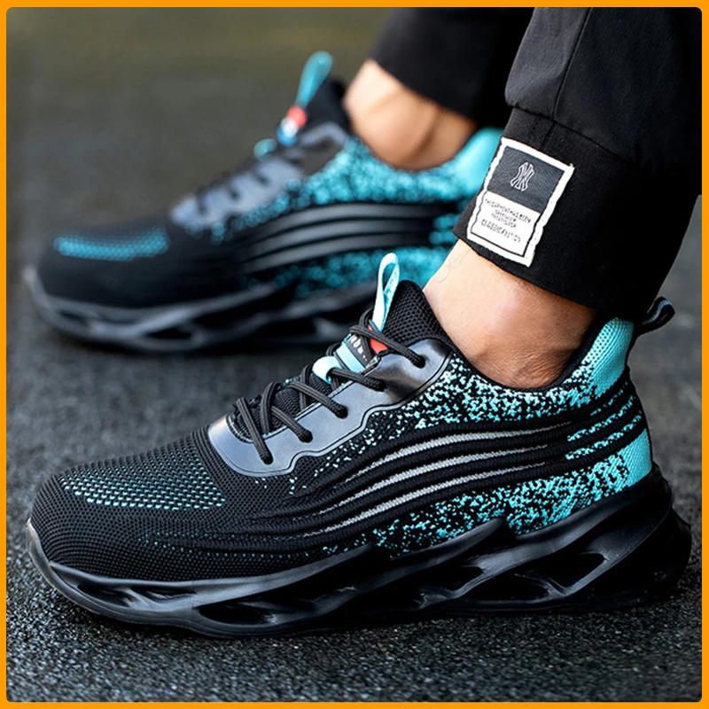 

Xiaomi Youpin Shoes Men Fashion Anti Smash Soft Sole Height Increasing Sneakers Shock Absorption Run Steel Toe Safety Work Boots