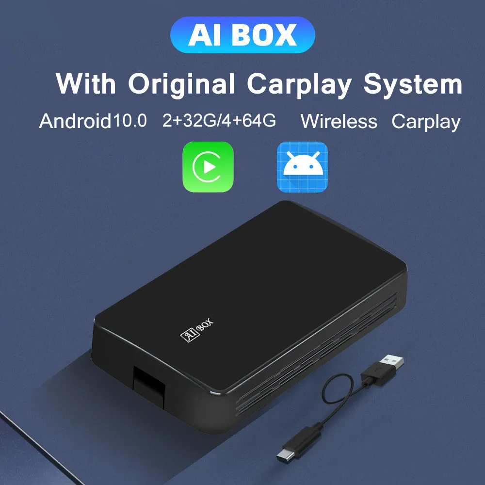 

Android10 CarPlay Ai Box 4+64G Android Auto Multimedia Player Netflix Youtobe BT GPS Car Stereo Drivex For Audi Bmw Mazda Toyota