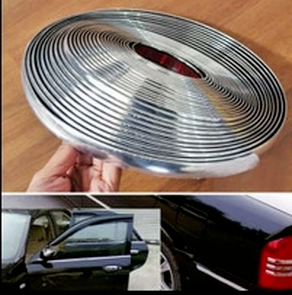 Автомобильная хромированная лента для молдинга 5 м протектор бампера