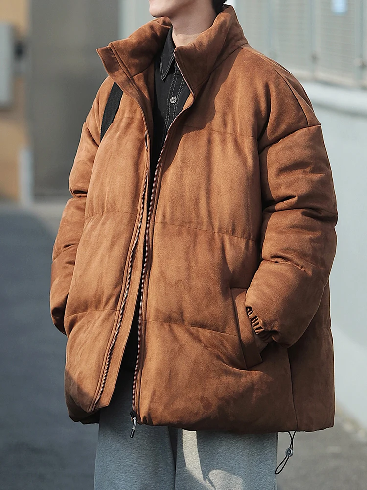 Fleece Thicken Male Winter Autumn Coat Oversize Parkas Korean Style Long Sleeve Coat Warm Fashion Casual Jackets for Men A119