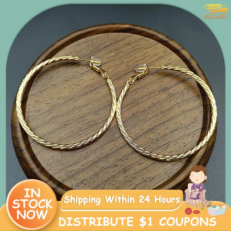 

JICAI Big Circle Hoop Statement Earrings For Women Party Round Large Earrings Stainless Steel Circular large Evening Earring