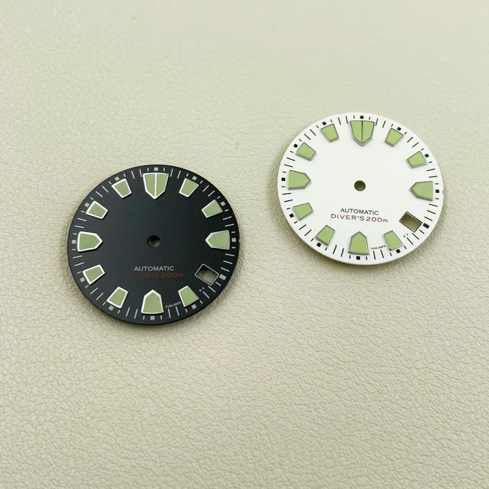 Modified NH35 dial abalone green luminous diving watch literal replacement NH36 mechanical surface disk diameter 28.5mm