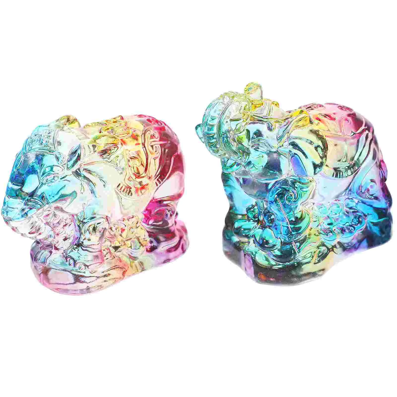 

Elephant Crystal Statue Figurines Ornament Lucky Figurine Paperweight Sculpture Thai Shui Feng Lovely Sculpture Centerpieces