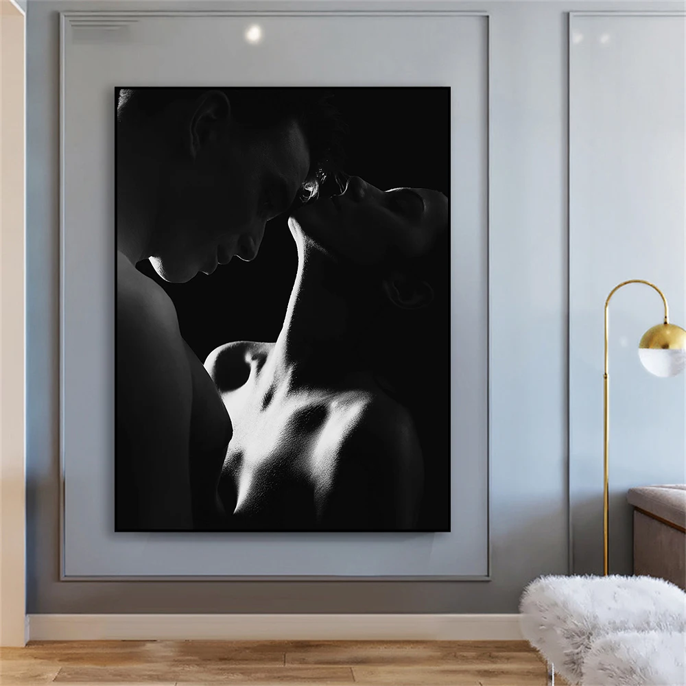 Сексуальный плакат женщины и мужчины черно-белый сексуальные парные принты