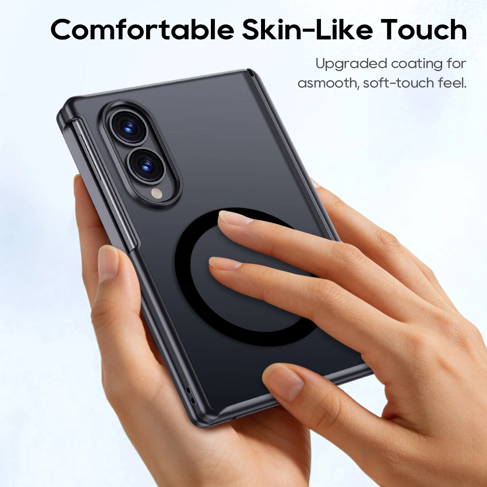 Фото Матовый магнитный чехол-пленка с эффектом кожи для Samsung Z Fold 8, ударопрочный, совместимый с MagSafe, износостойкий №5