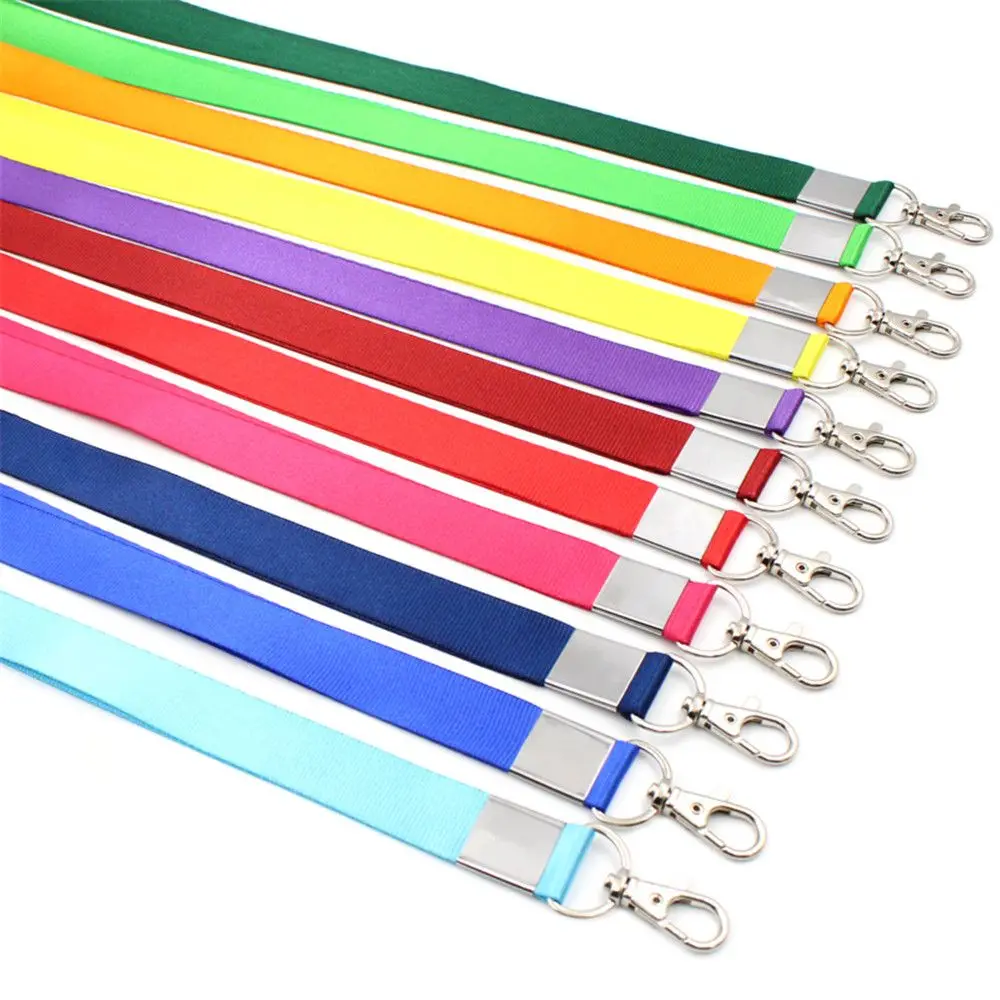 

2pcs Solid Color 90cm Neck Straps Lanyard Retractable Card Holder Badge Reel Phone Key Holder ID Name Card Badge Holder