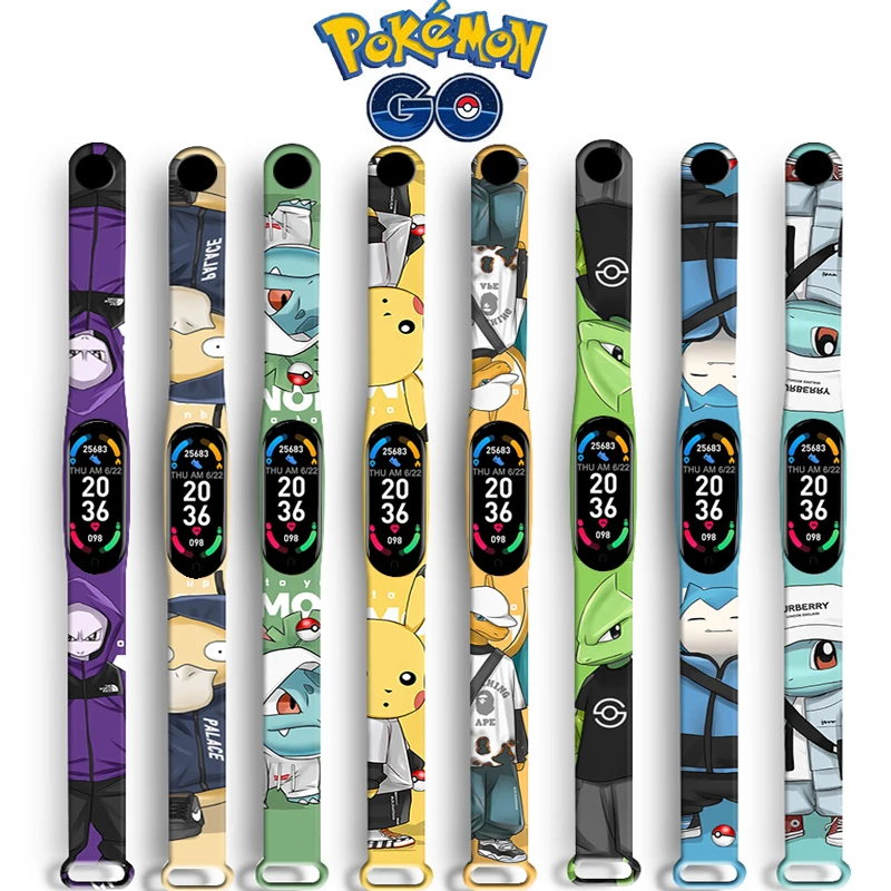 

Pokemon GO Smart Watch Pikachu Wristband Bracelet Ring Silicone Japanese Anime Sports Waterproof Multilingual Wristband
