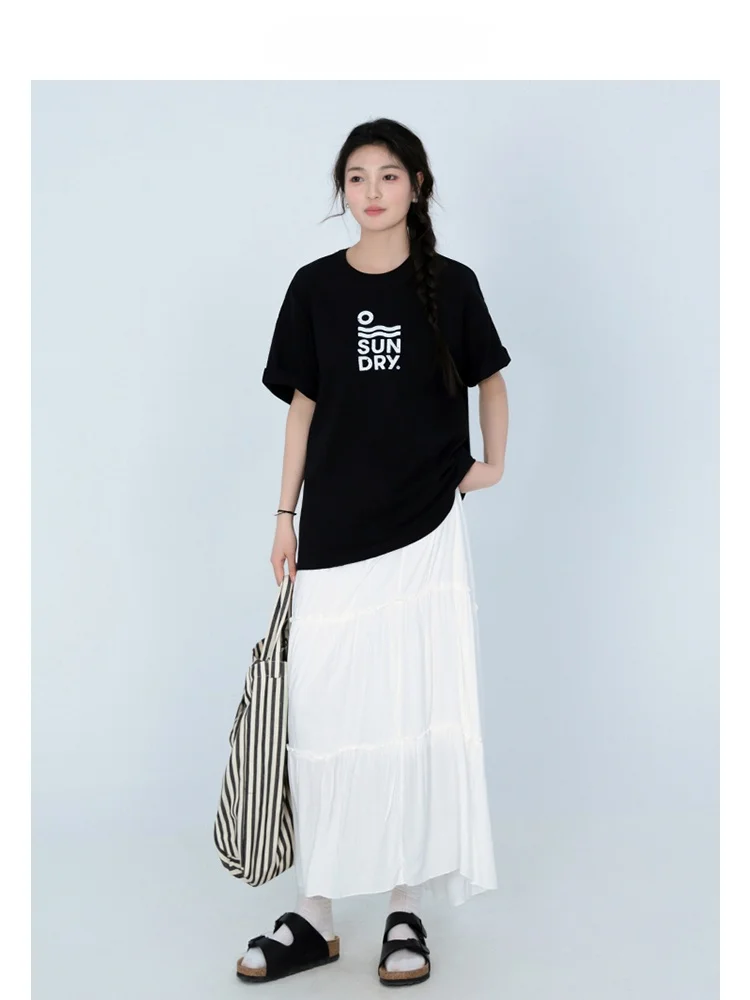 Oussez женская футболка с короткими рукавами и принтом в стиле ретро лето 2024