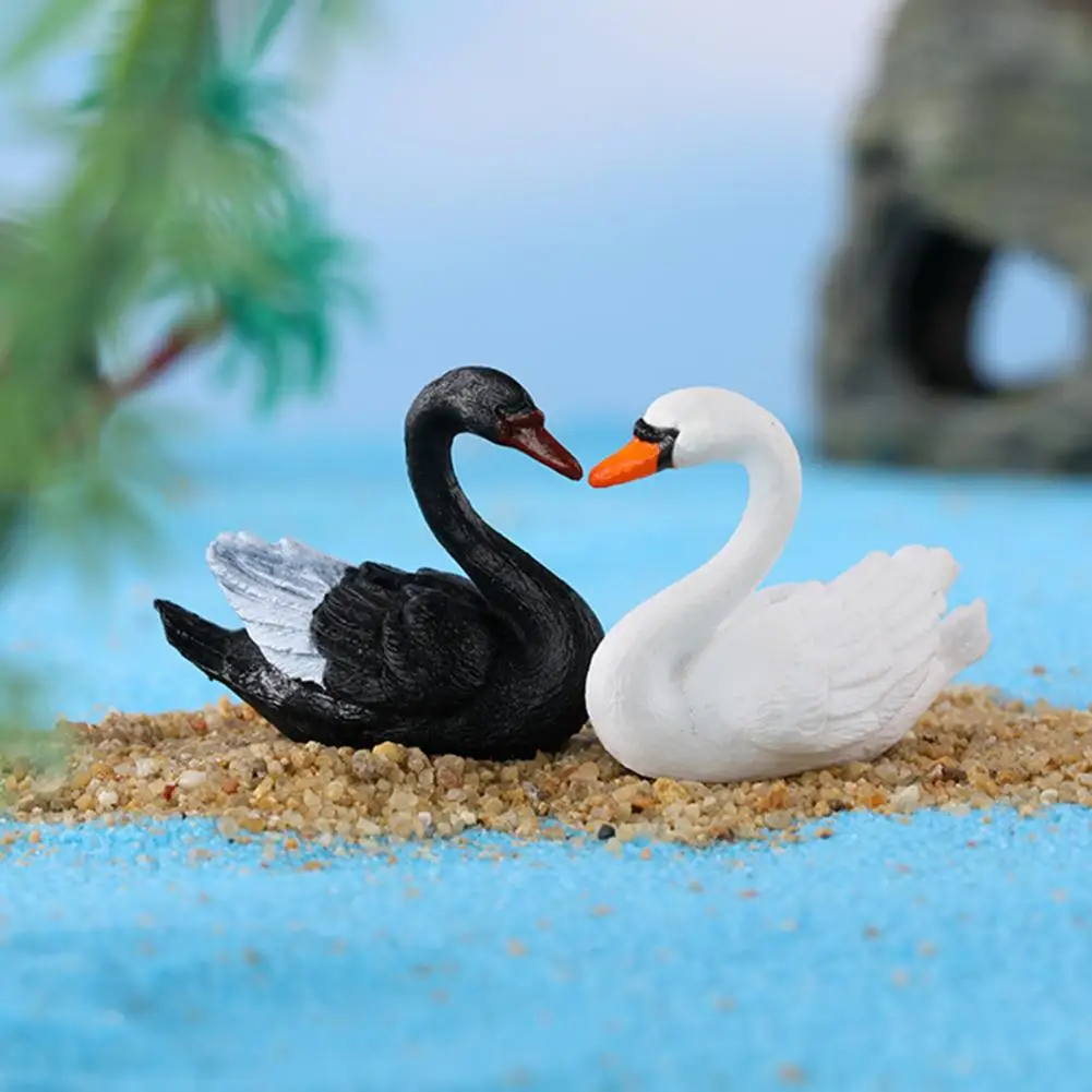 

Attractive Wide Application Shatterproof Miniature Swan Statues Landscape Ornaments Lightweight Swan Statues Home Supplies