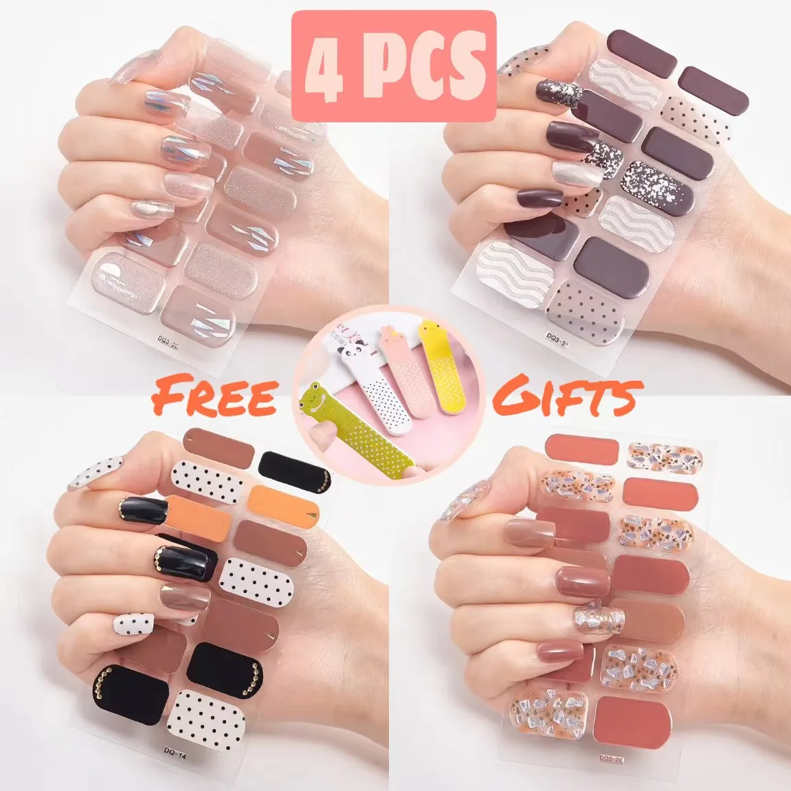 

4 шт., наклейки для ногтей, 14 дюймов