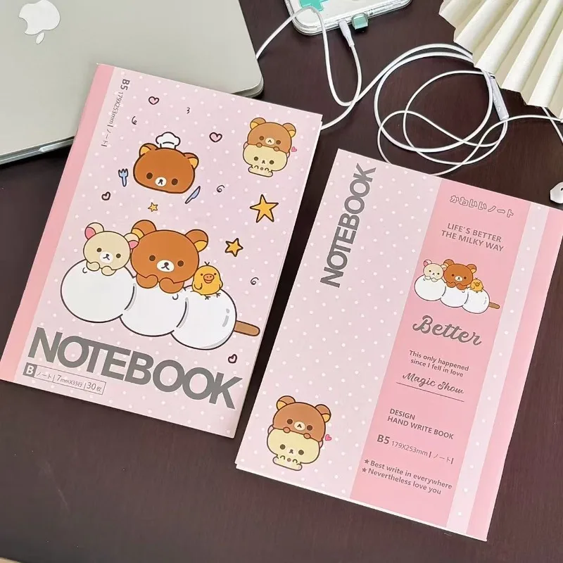 Фото Блокнот Rilakkuma A5 в стиле Ins: милый, для мальчиков и девочек, с аниме-персонажами, кавайный, для записей, для студентов, красивый, модный дневник, канцелярские товары №5