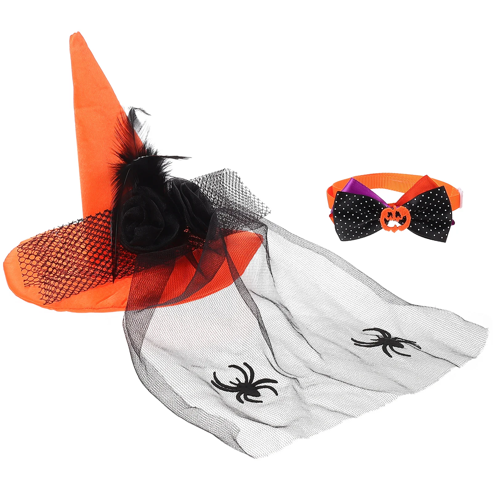 

Pet Cat Collar Hat Dog Holiday Costume Clothes Bow Tie Party Witch Dogs Costumeshats Funny Cosplay Puppies Neck Adjustable