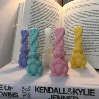 easter rabbit candle silicone mold for handmade desktop decoration gypsum epoxy resin aromatherapy candle silicone mould