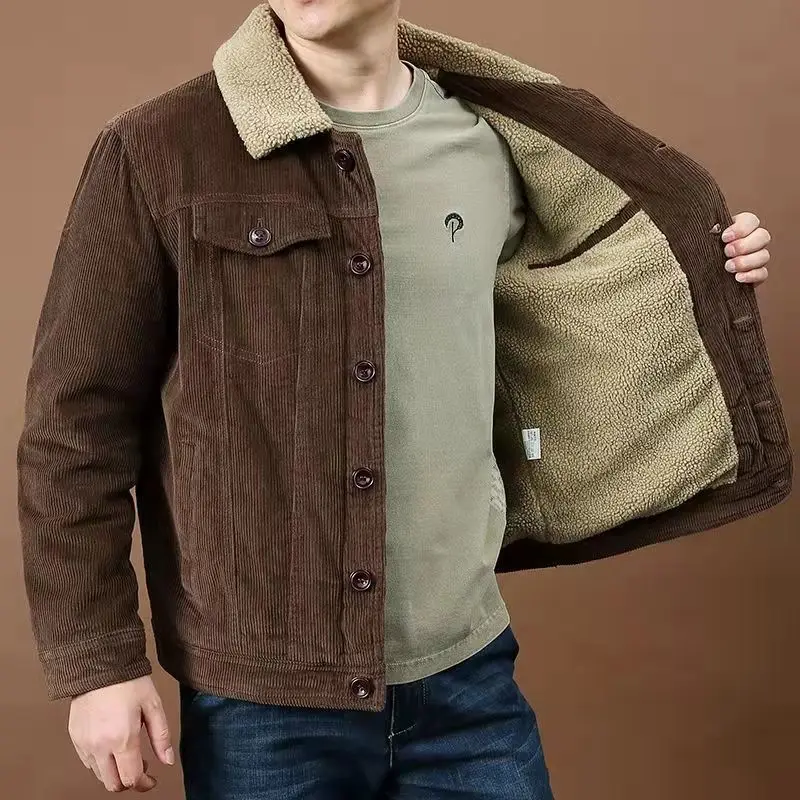 2022 New Winter Jacket Men Cotton Padded Warm Thickening Parka Coat Casual Corduroy Short Male Jacket Men's Brand Clothing T160