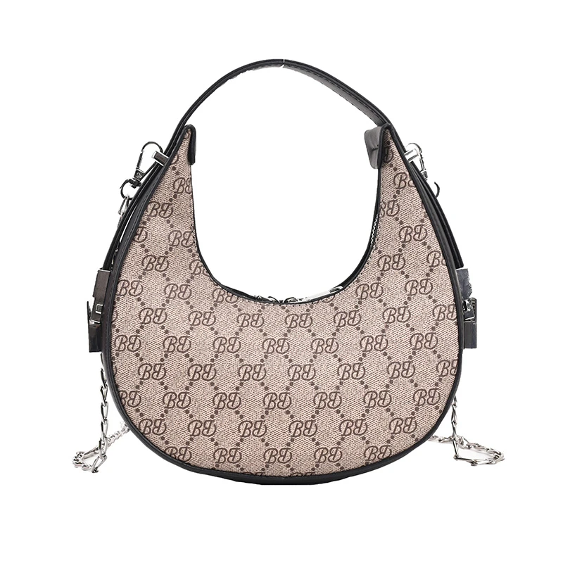 

2022 Fashion Women‘s Shoulder Bag Crossbody Bags with Chain Half Moon Purses Female Branded Design Clutch Tote Handbags
