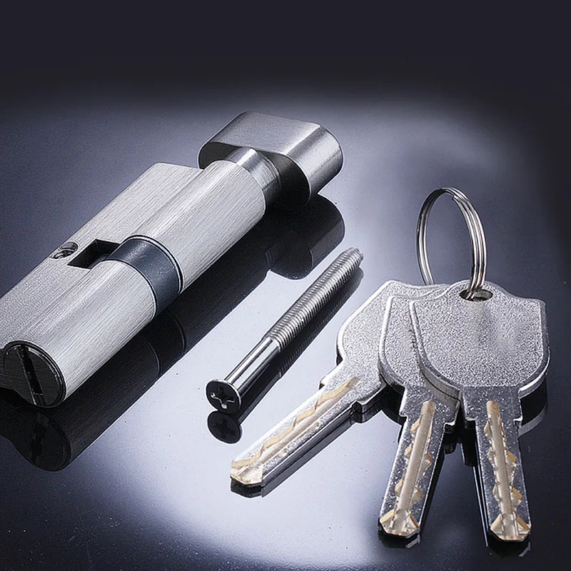 

Door Cylinder 120mm Security for 70mm Thickness Door Lock Cylinder Interior Bedroom Living Lock Handle 3 Pcs Brass Key