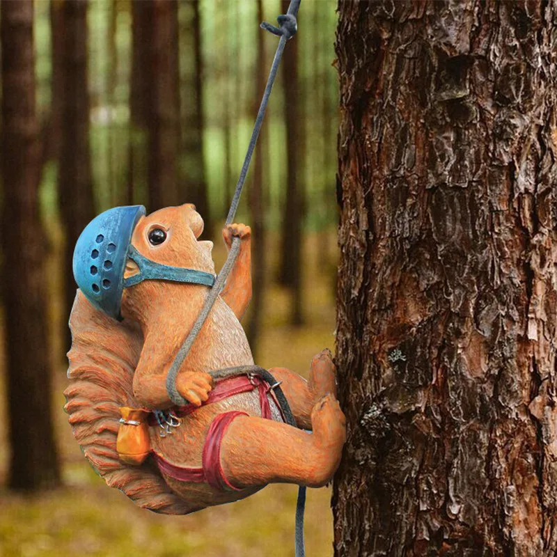 

Креативная полимерная имитация животного, уличная садовая белка, альпинистские деревья, декоративные поделки, скульптура, мультяшная белк...