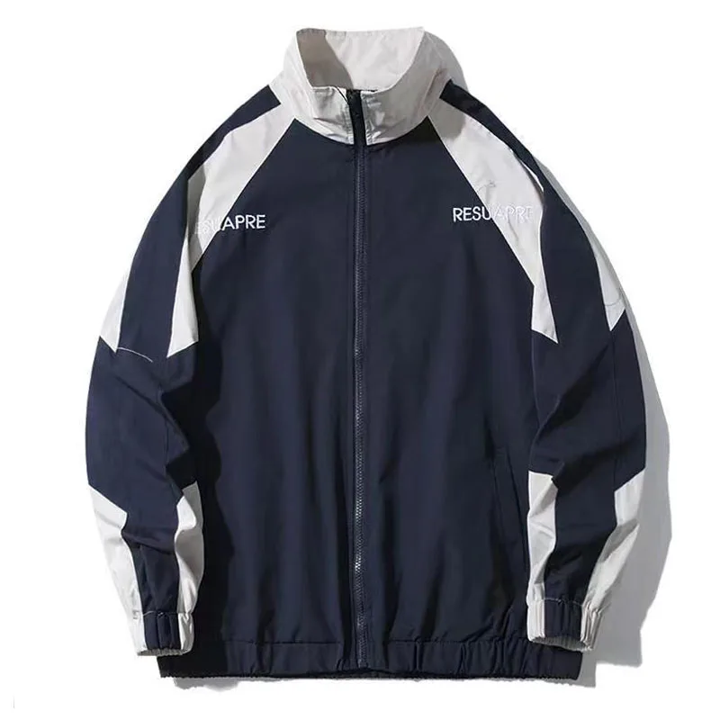 

Куртка мужская в Корейском стиле, винтажная ветровка в стиле пэчворк с надписью и вышивкой, тонкая Модная студенческая куртка унисекс, весна 2023