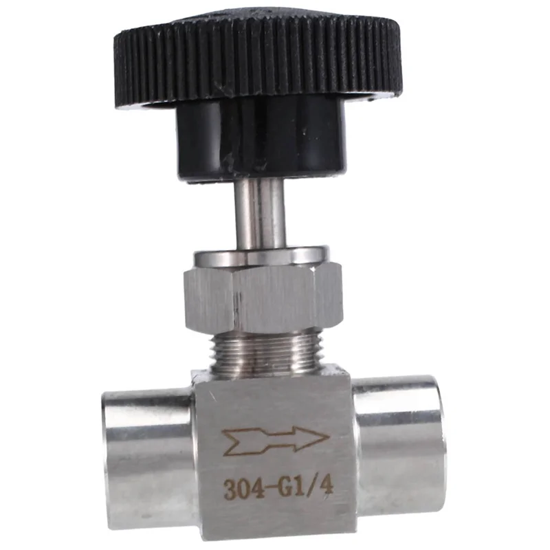 

1/4 Inch BSP Equal Female Thread SS 304 Stainless Steel Flow Control Shut Off Needle Valve