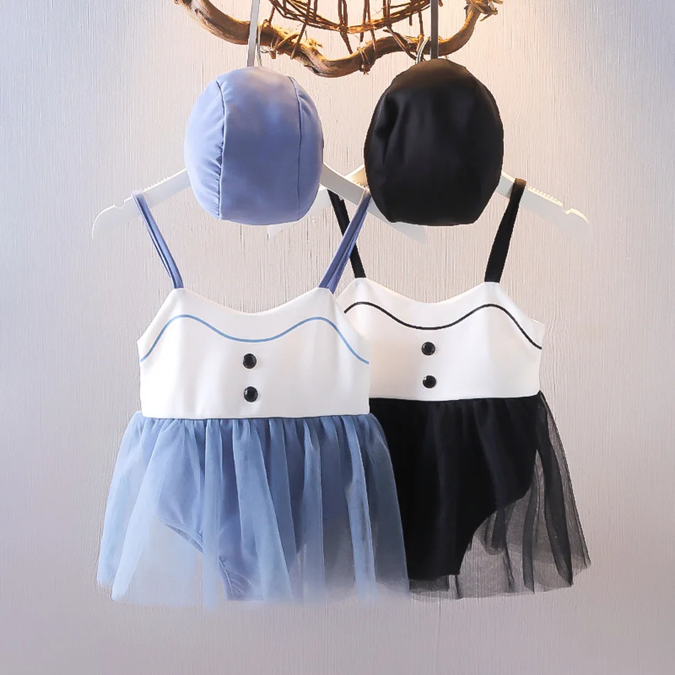 

Baby Girls Bikini Swimwear Clothes With Cap 2 pcs Summer Beachwear Girls Children Fashion Swimsuit Clothes