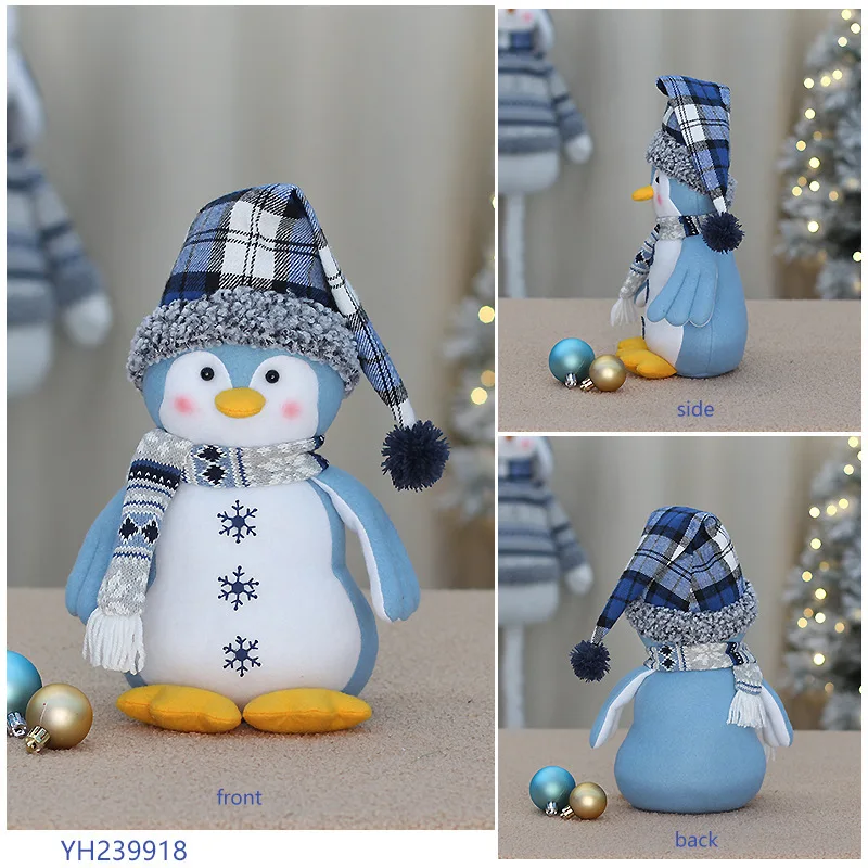 Рождественское украшение кукла для елки снеговик синяя ткань Детская Новогодняя