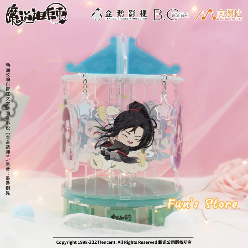 Geniue Anime Donghua Mo Dao Zu Shi Wei Wuxian Lan Wangji Jiang Cheng Whirling Acrylic Carousel Standee Acrylic Stand Figure Gift