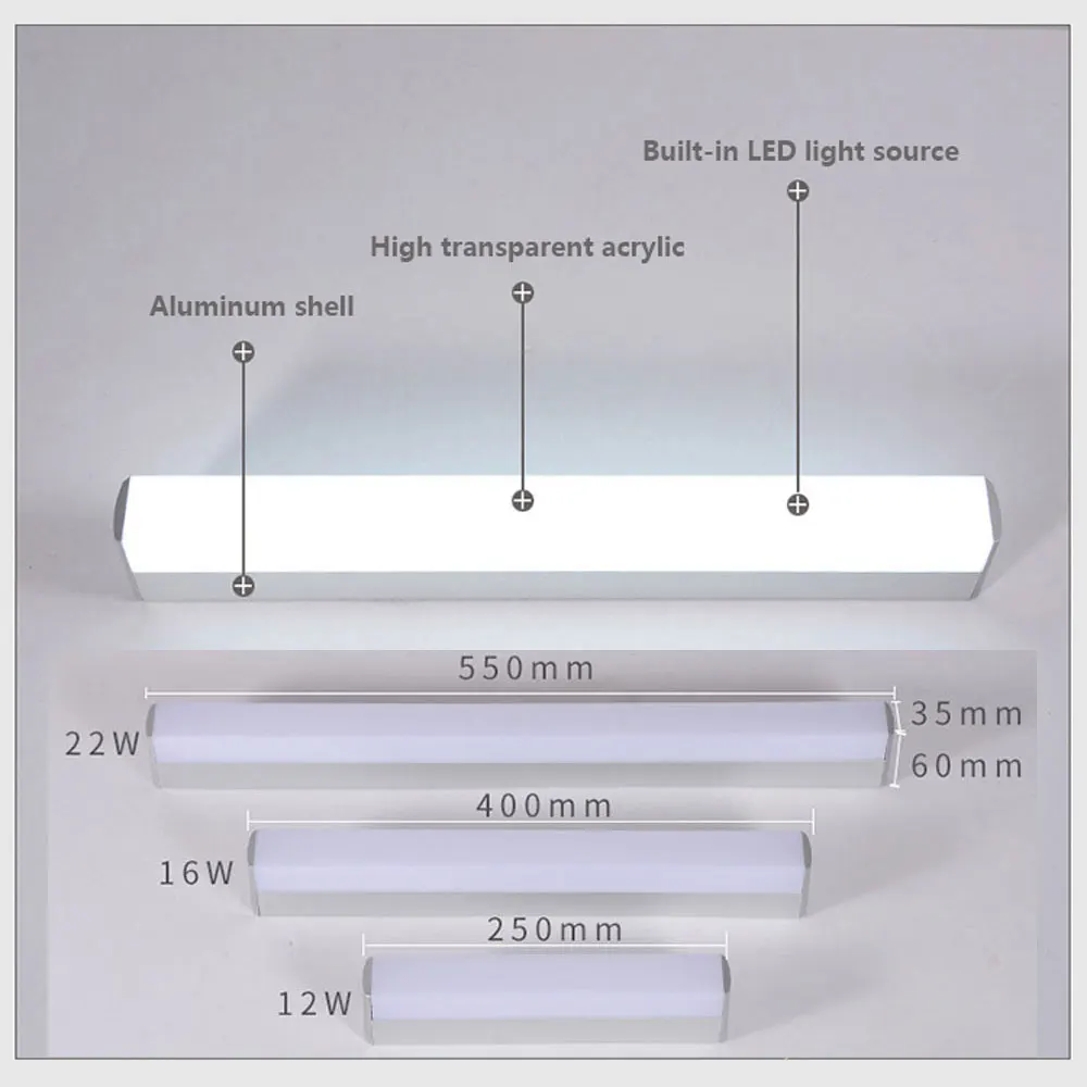 Современные светодиодные настенные светильники для ванной комнаты VanityMirror Light 12