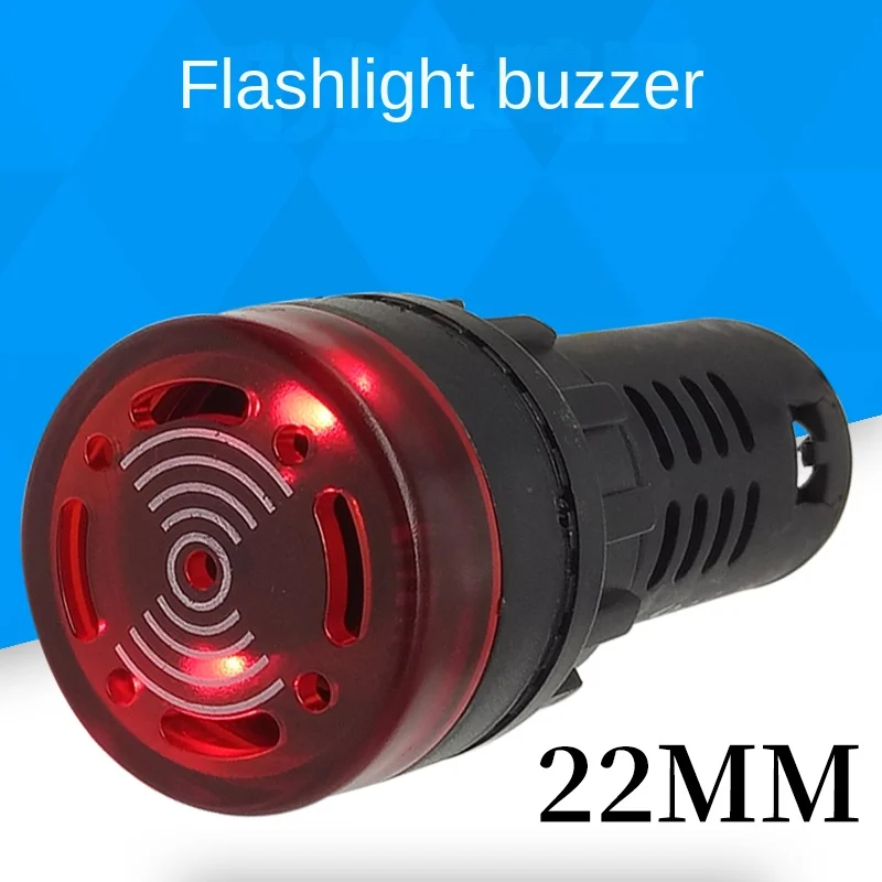

1PCS AD16-22SM 12V 24V 110V 220V 22mm Flash Signal Light Red LED Active Buzzer Beep Alarm Indicator Red Green Yellow Panel Mount