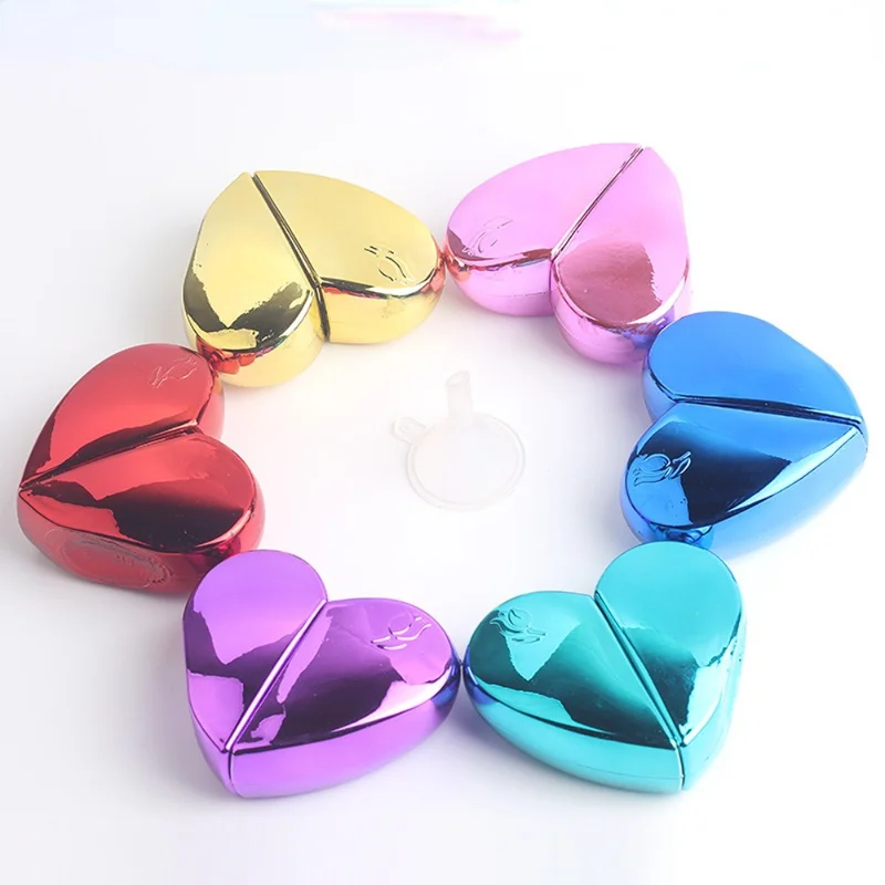 

1pcs 25ml Heart Shaped Glass Perfume Bottles with Spray Refillable Empty Perfume Atomizer for Women 6COLORS