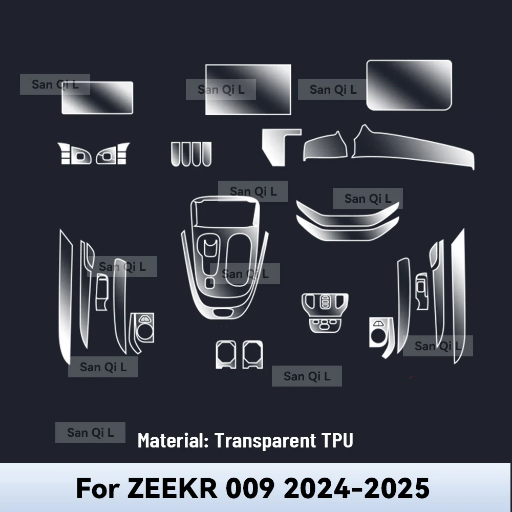 

Прозрачный ТПУ для ZEEKR 009 EV 2024 2025, центральная консоль автомобиля, медиа-приборная панель, навигация, защита от царапин, внутренняя пленка
