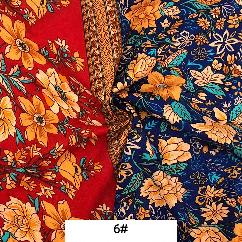 Вискозная стеганая ткань богемный стиль вискоза поплин для шитья платья или