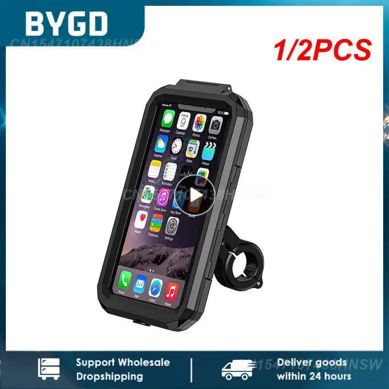 

1/2PCS Waterproof Motorcycle Mobile Phone Holder for 4.7-6.8 Inch Smartphone Mount Rearview Mirror Anti-shake Holder with Touch