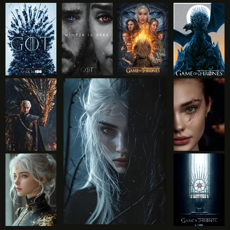Sexy Girl TV Show G-game-of-Thrones Poster Self-adhesive Art Waterproof Paper Sticker Coffee House Bar Room Wall Decor