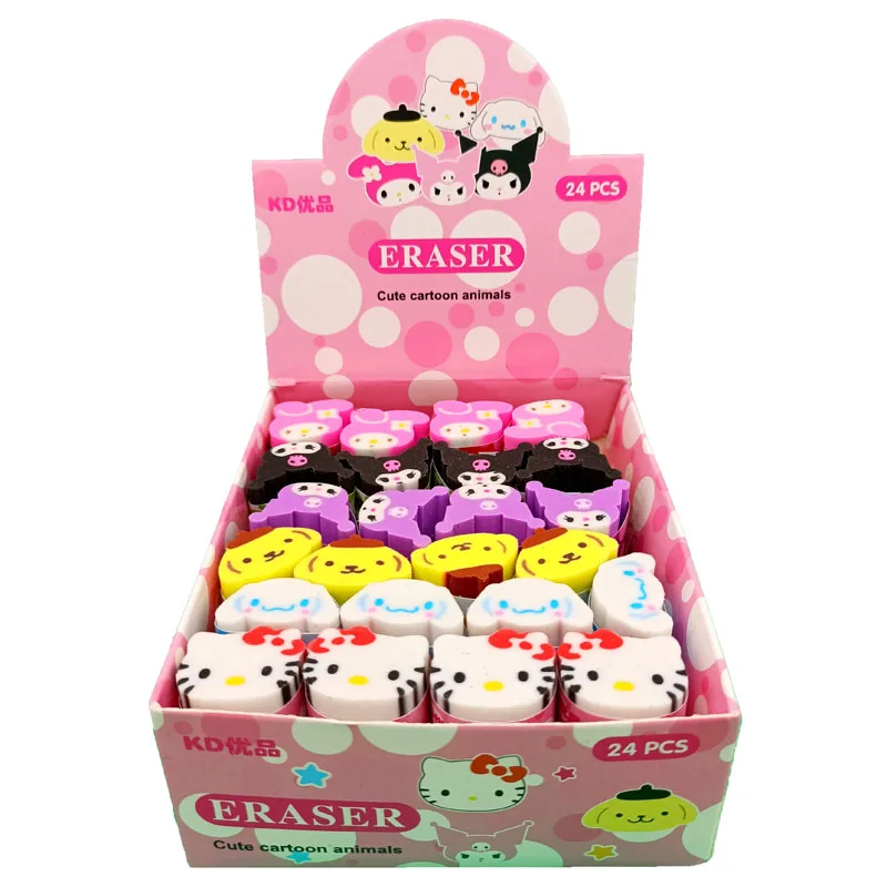 

Kawaii cute cartoon Sanrioed Onpompurin Kuromi Creative Slice Eraser High value and exquisite stationery eraser birthday present