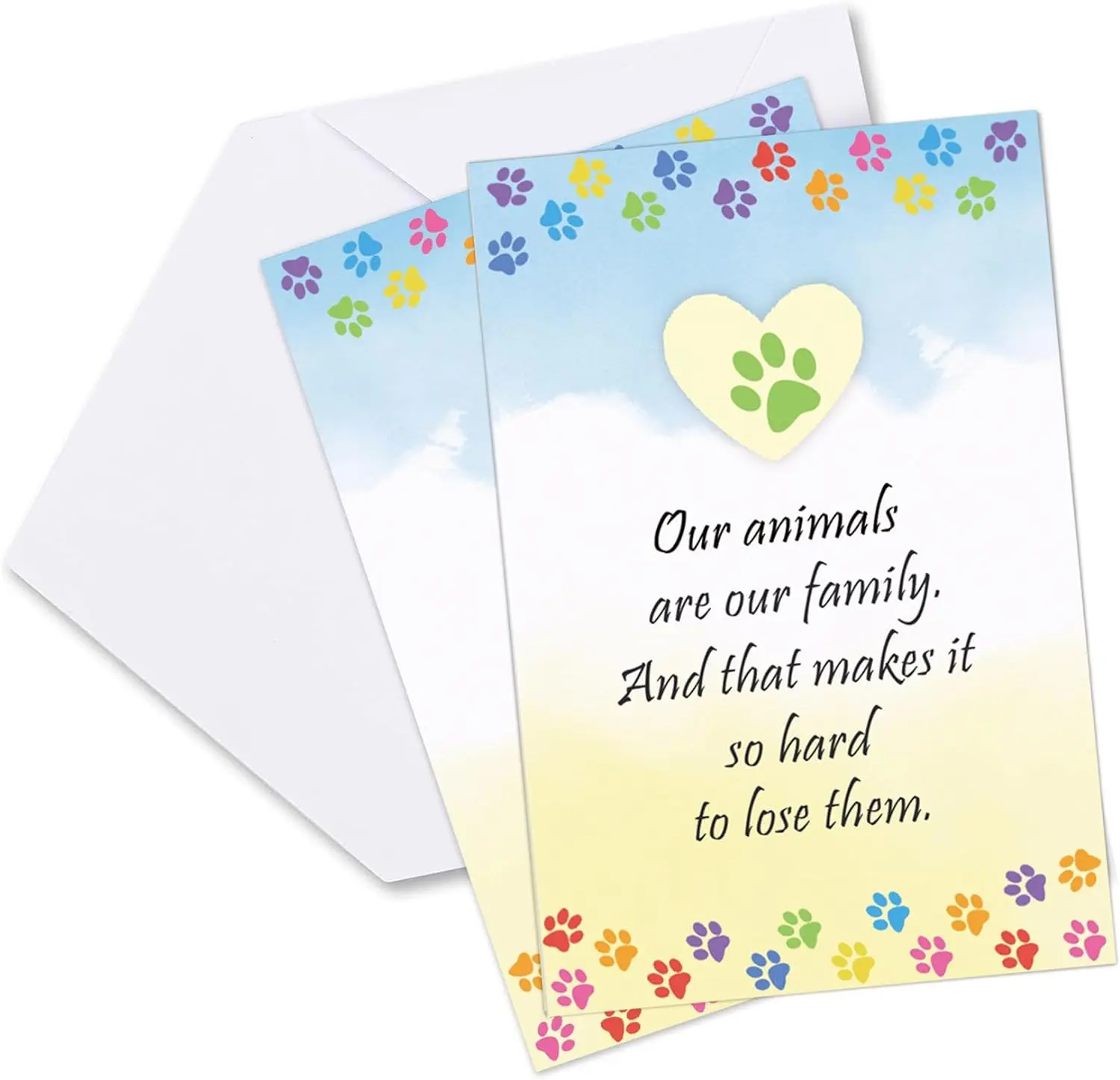 

2 pcs Pet Sympathy Cards with Envelopes Sympathy Greeting Card Note5X8 Inch Dog Condolences Cards Loss of Pet Sympathy Cards