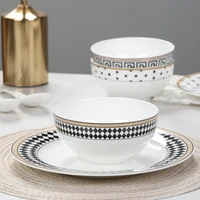 european simple ceramic tableware high grade light luxury bone china microwave oven phnom penh rice bowl salad noodle bowl