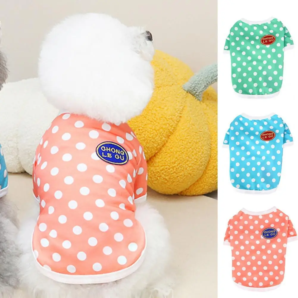

Polka Dot Pattern Round Neck Warm Hoodies O-Neck Short Sweatshirt for Small Animal