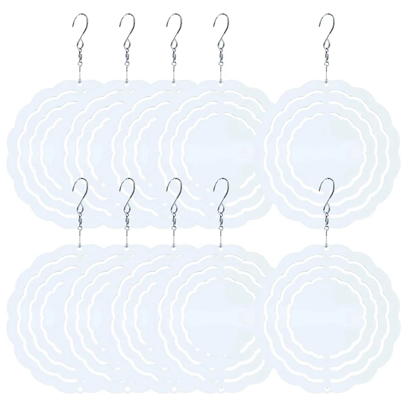 

10 Piece Wind-Powered Kinetic Sculpture, Spinner Suspension Trim For Indoor Outdoor