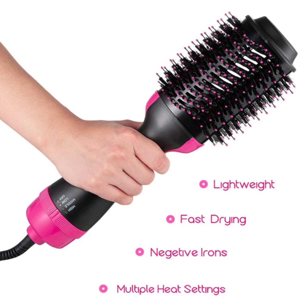 

One Step Hair Dryer Electric Hot Air Brush Multifunctional Negative Dryer brush Negative Ion Generator Hair Straightener Curler