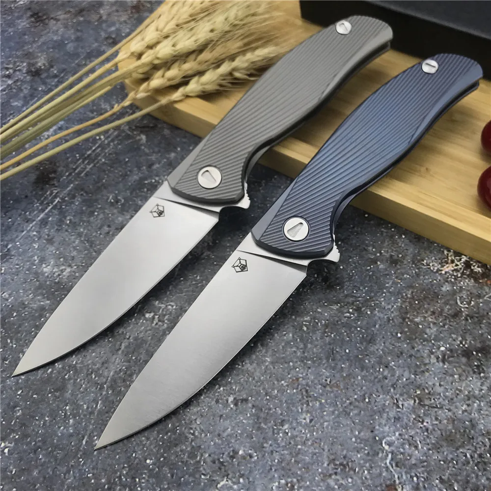 

Shirogorov Russia Ball Bearing Folding Knife D2 Blade TC4 Titanium Alloy Handle Defense Hunting Camping Kitchen Tool Knives