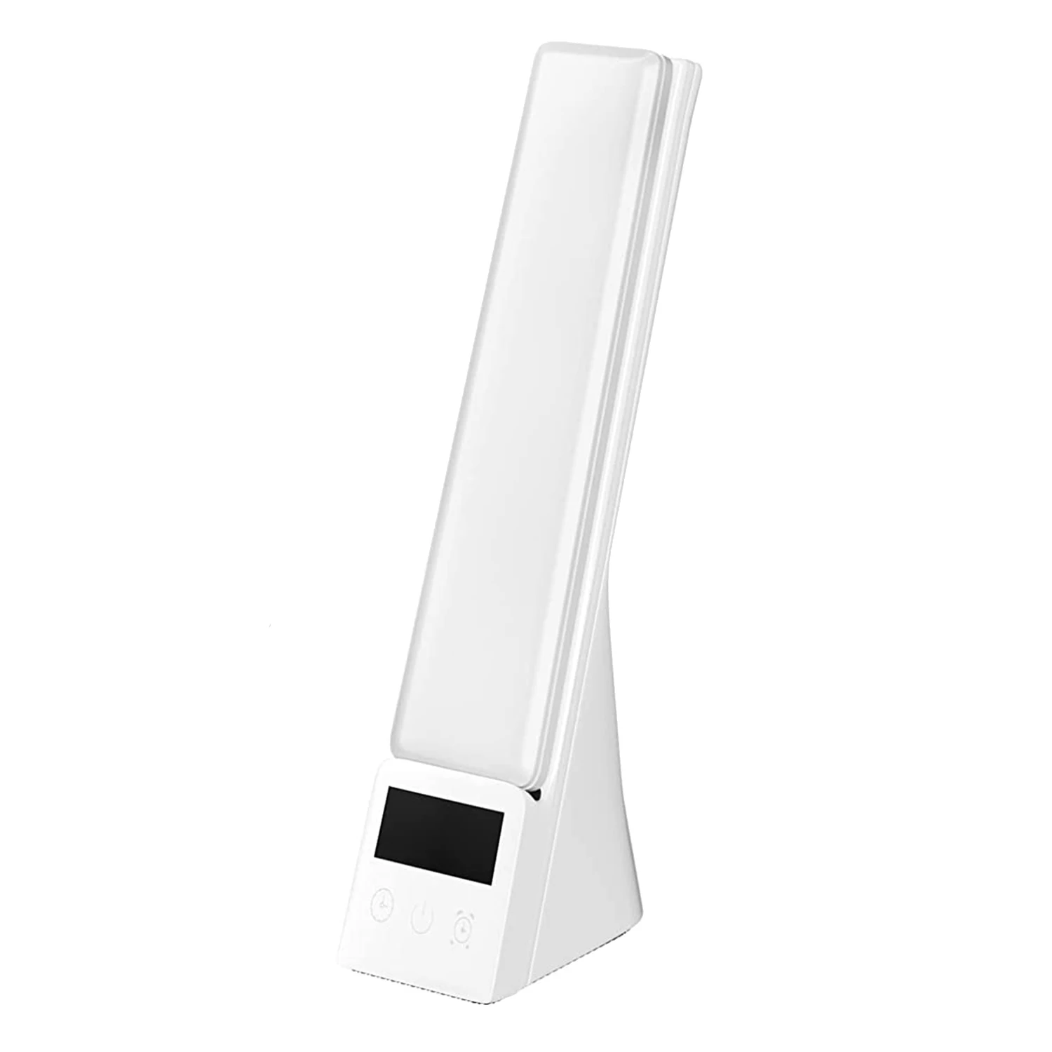 

LED Desk Lamp with Wireless Charger 3 in 1 Fast Charging Station Touch Control Desk Lamp with Clock Alarm White