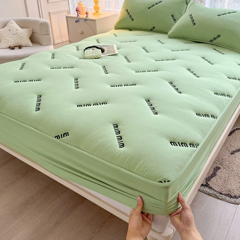 1 шт. толстый наматрасник с вышивкой стеганая простыня королевского размера