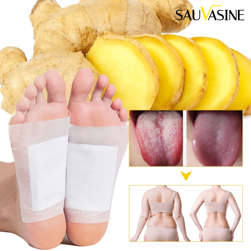 

10Pcs Ginger Detox Foot Patch Natural Herbal Detoxify Toxins Foot Pads Cleansing Adhesive Patches Improve Sleep Feet Stickers