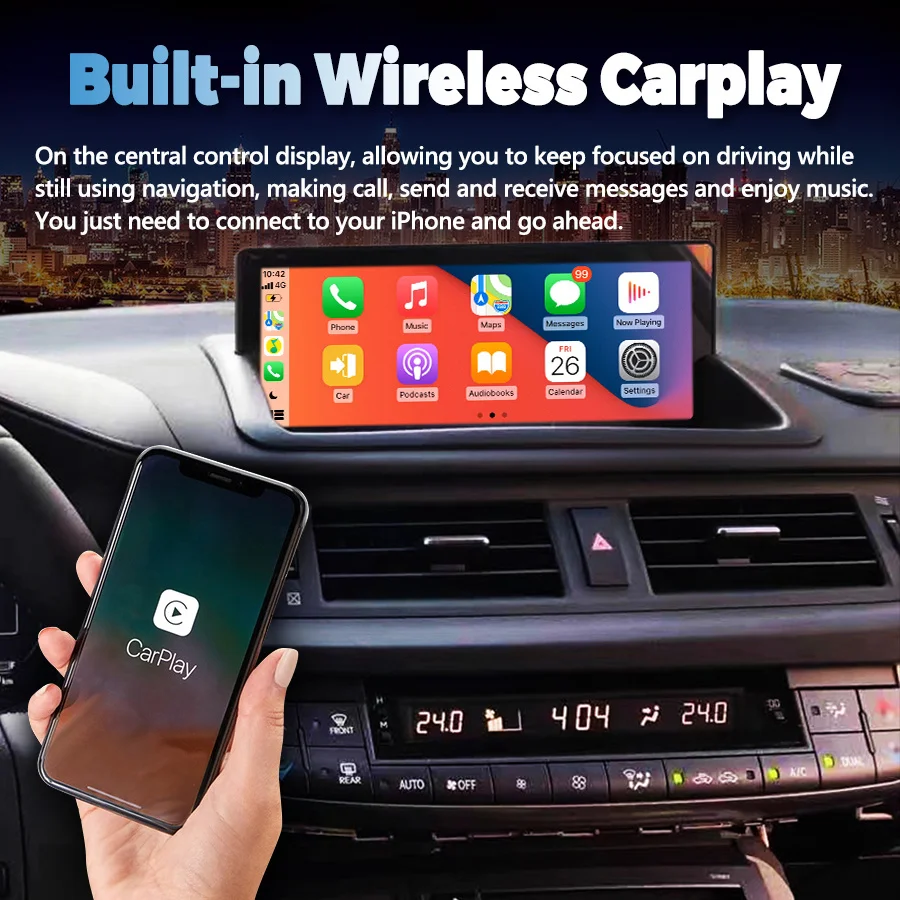 

10.25" 1920*720 Screen Car Multimedia Video Player Autoradio For Lexus Ct200h 2013 Ct200 Android 11 GPS Navi CarPlay Head Unit