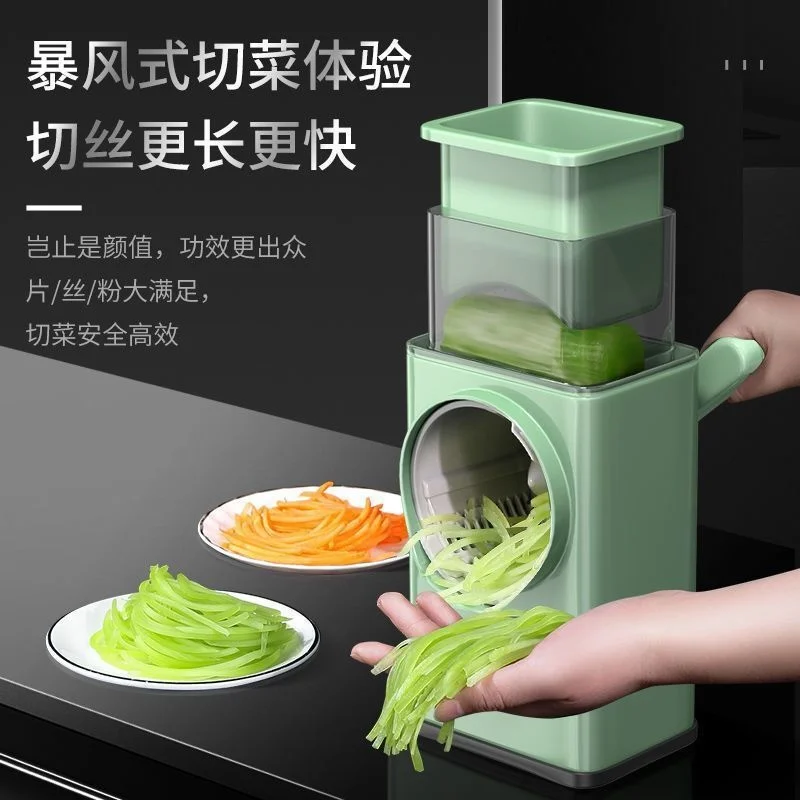 

Vegetable Slicer Manual Kitchen Accessories Grater Vegetable Chopper 4 in 1 Round Cutter Potato Spiralizer Home Gadget Tool Item