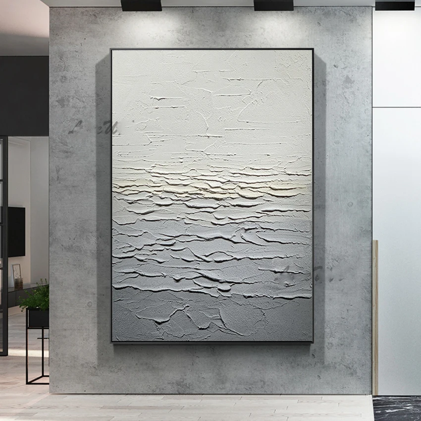 

Новое поступление, серая Современная Настенная картина ручной работы, абстрактная картина маслом на холсте, дизайн, картина маслом, картина...