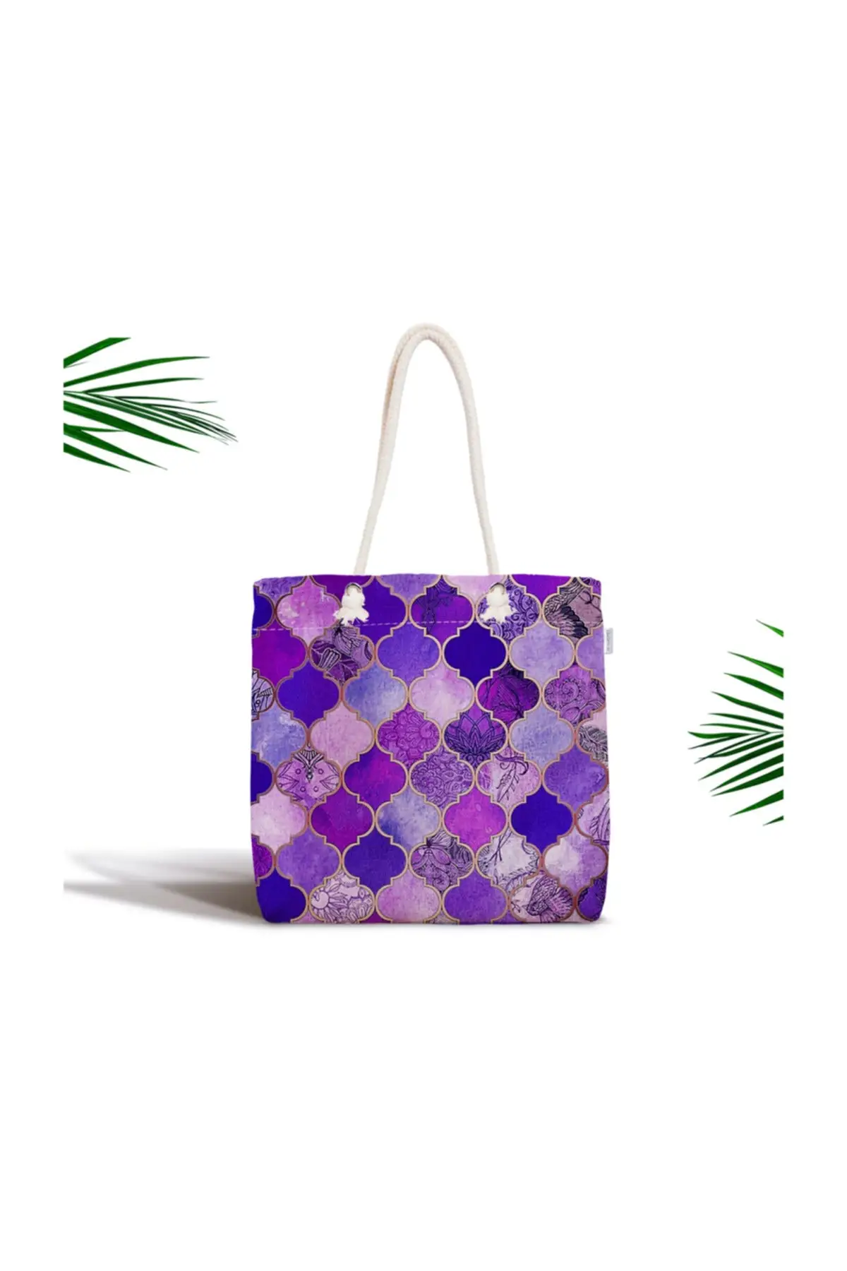 

Женская пляжная сумка фиолетового цвета с узором Ogea, специальная дизайнерская Современная тканевая сумка-тоут на молнии, летние сумки для п...